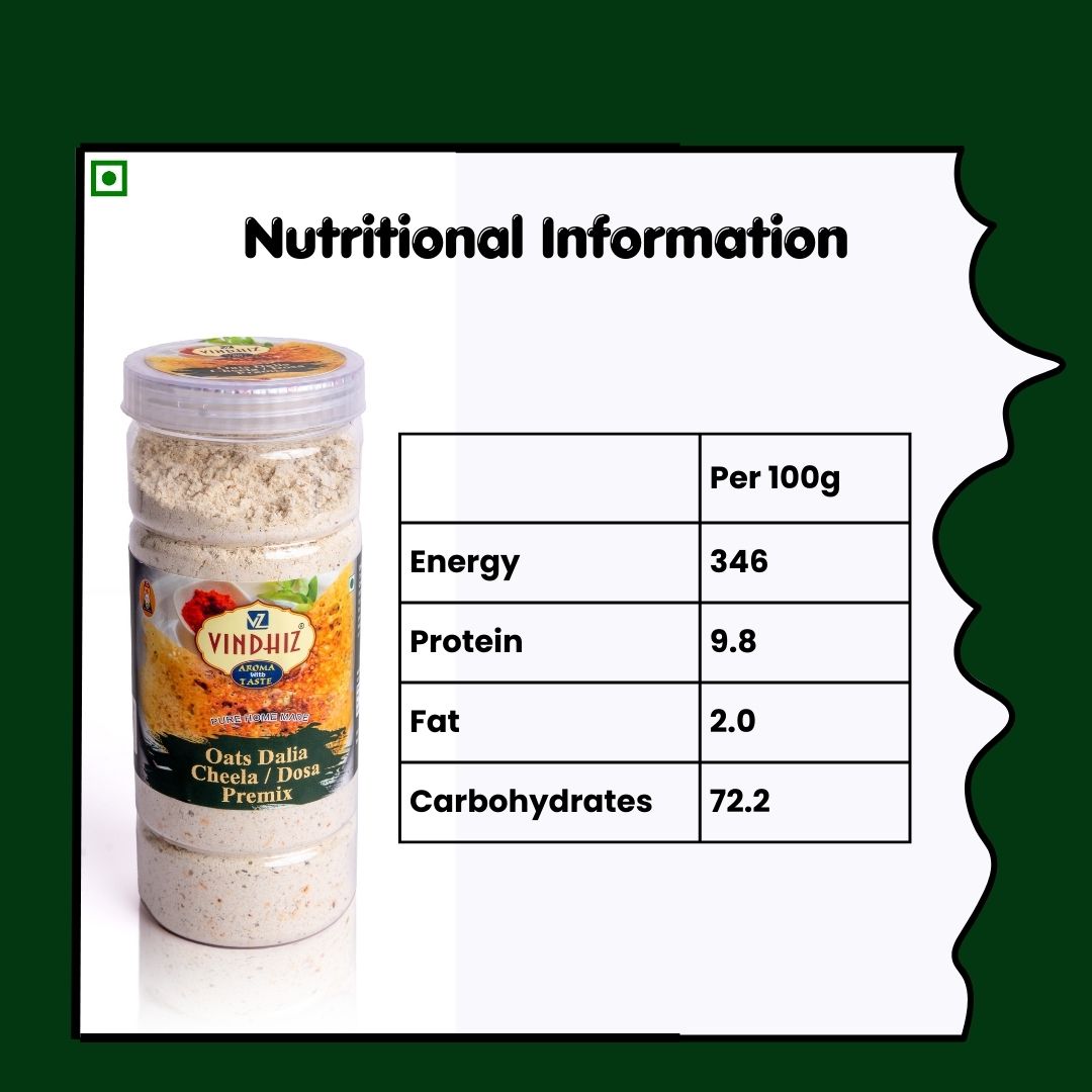 Oats Dalia Cheela/ Dosa Premix | High Protein Breakfast | 500g